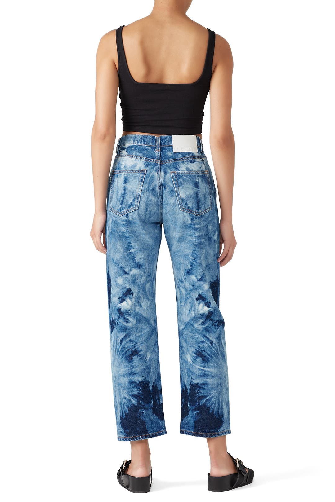デニム・ジーパン MSGM TIE-DYE PRINTED CROPPED COTTON DENIM JEANS Tie-Dye Jeans by MSGM | Rent the Runway