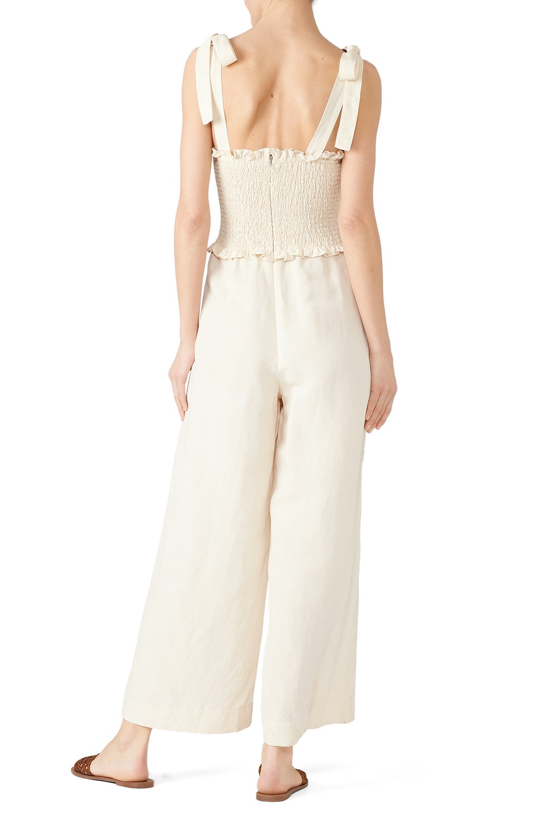Cream Smocked Jumpsuit by Rebecca Taylor NYC 1