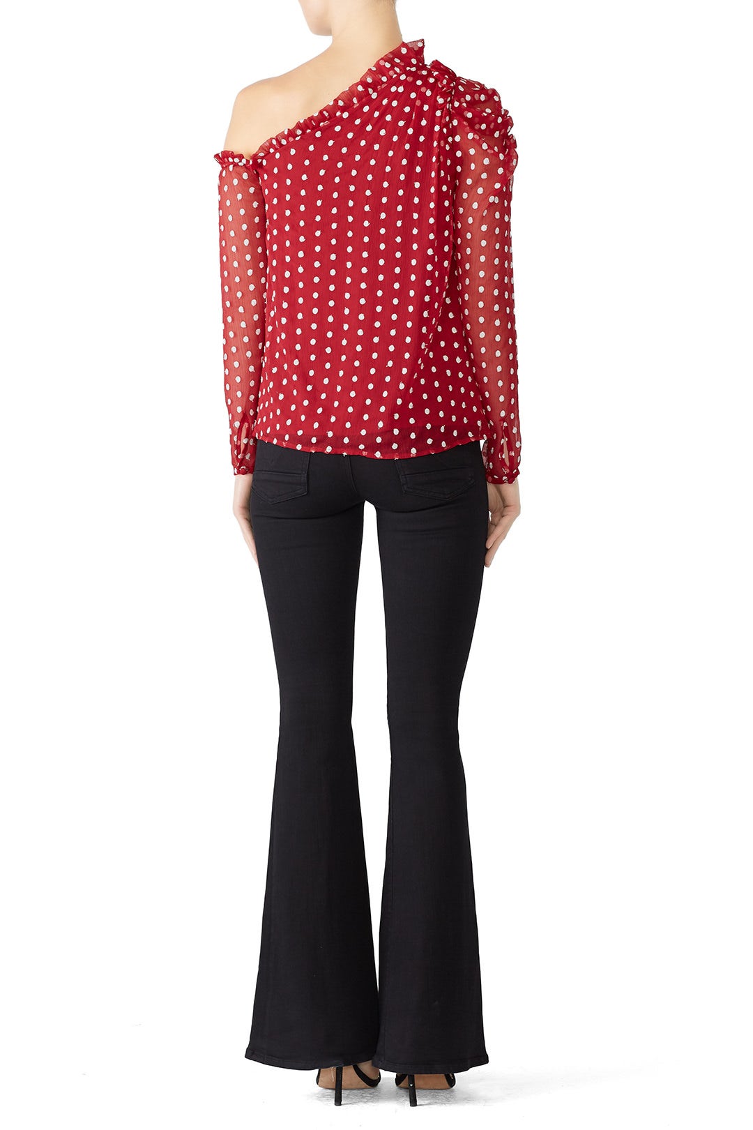 Red Polka Dot Top by ML Monique Lhuillier 1