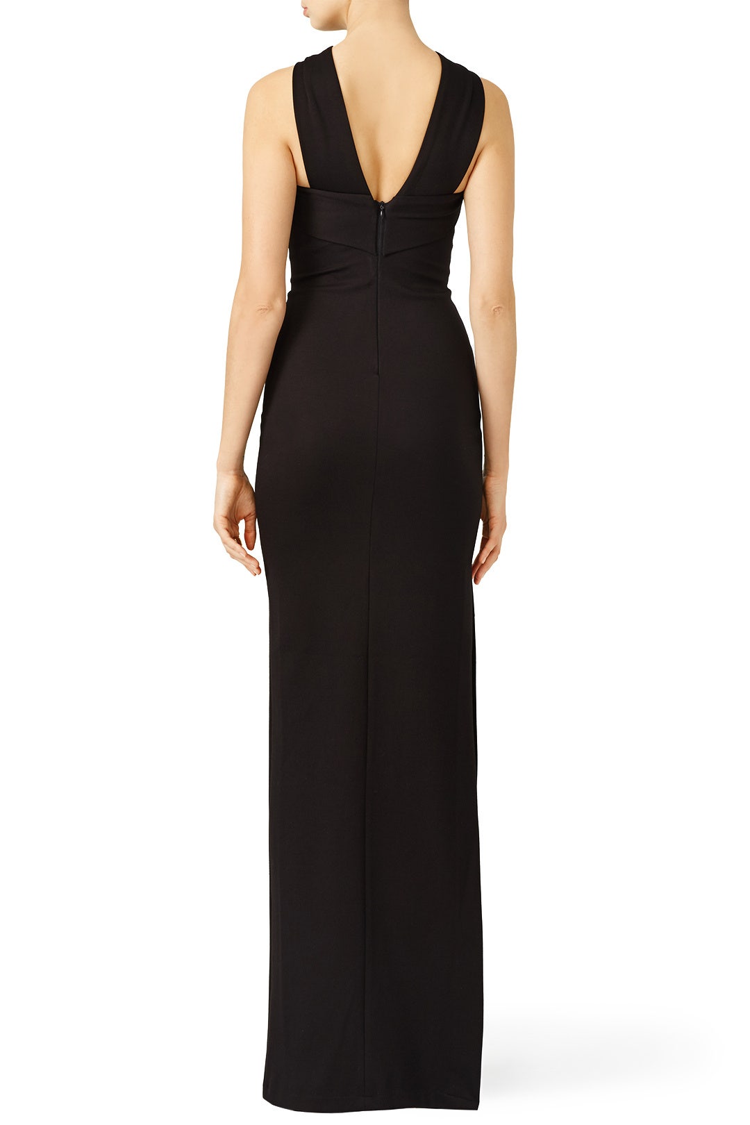 Black Ponte Cross Front Gown by Nicholas 1