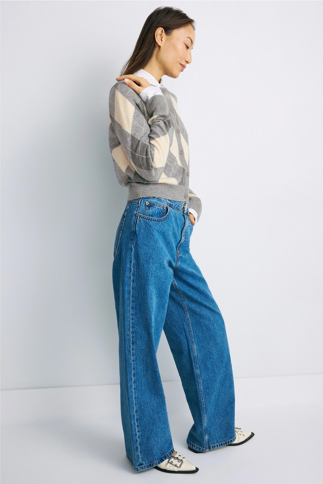 Eurayne Argyle Cardigan by Sandro 1