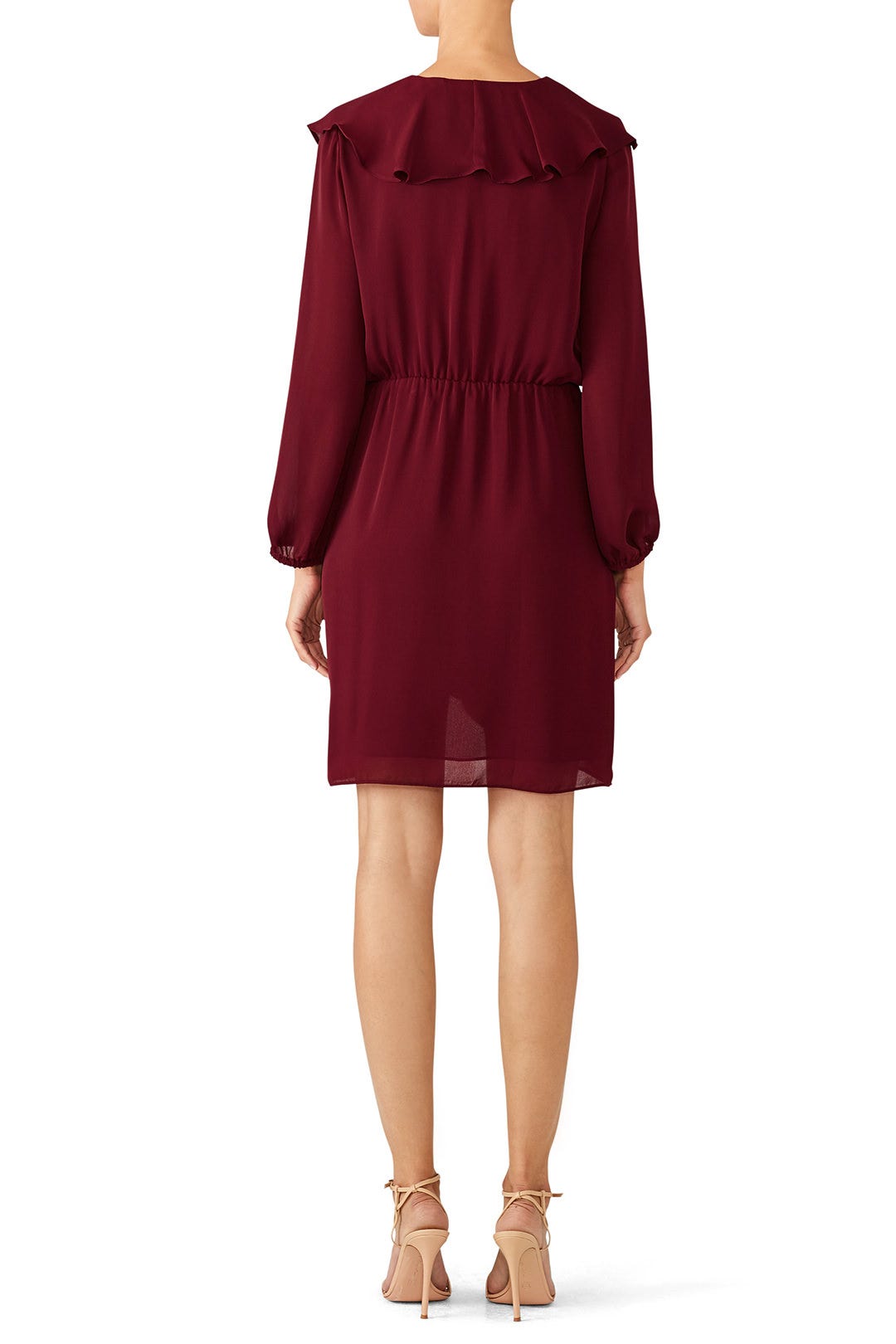 Ruffled Bordeaux Dress by Amanda Uprichard 2