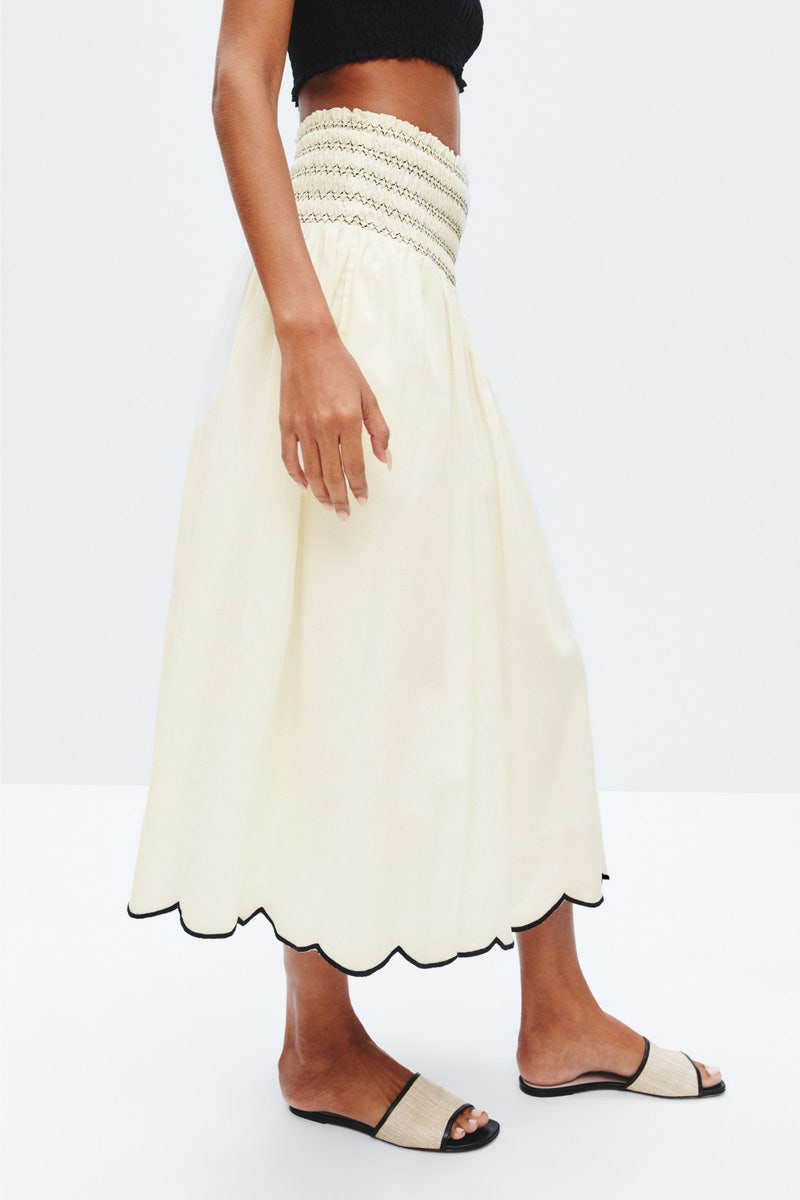 Elsa Smocked Waist Midi Skirt by Fifteen Twenty - Photo 1