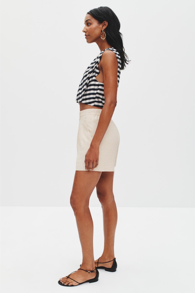 Linen Trouser Shorts by Moon River - Photo 1