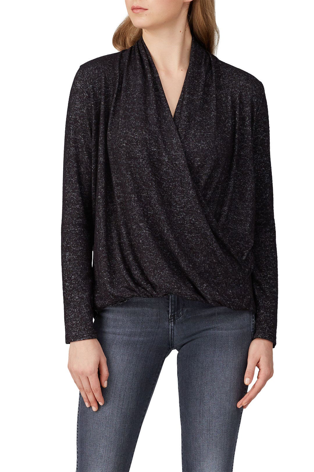Black Knit Crossover Top by Slate & Willow 2