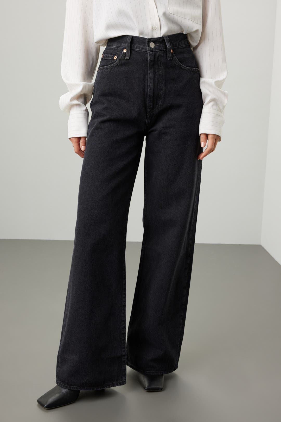 Levis RIBCAGE WIDE LEGジーンズ ブラック W23L30 Ribcage Wide Leg Women's Jeans - Black | Levi's® US