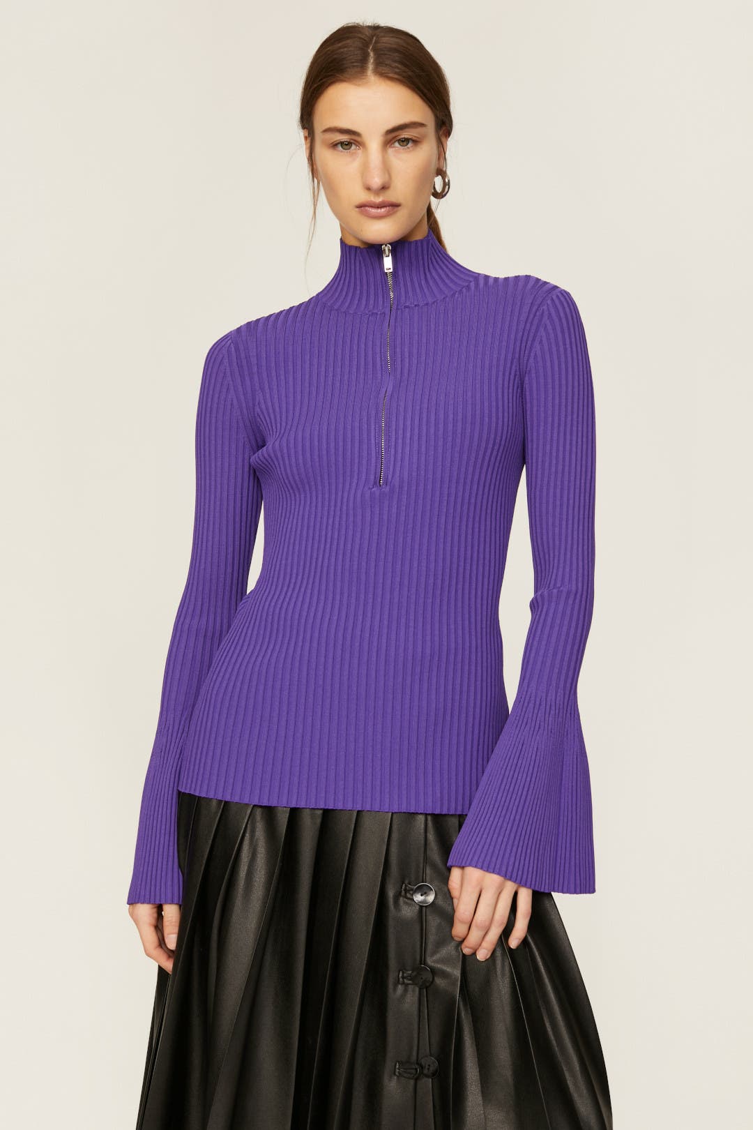 Proenza Schouler - PROENZA SCHOULER ニット・セーター M 黒xアイボリー(総柄) 【古着】【中古】 Proenza Schouler Alyssa Sweater in Midweight Viscose Rib
