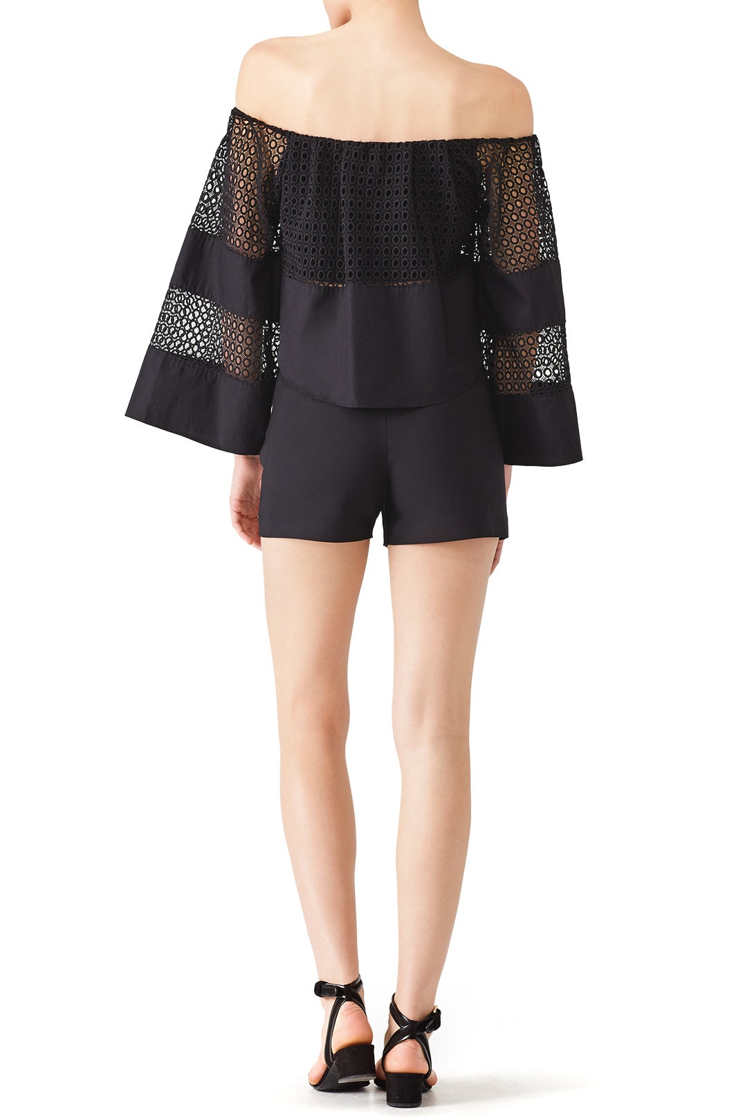 Black Off Shoulder Lace Top by KENDALL + KYLIE 2