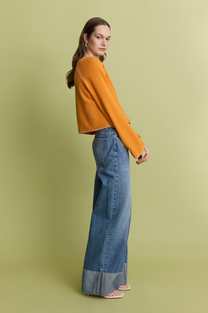 Embroidered Raglan Cardigan by NAADAM - Photo 1