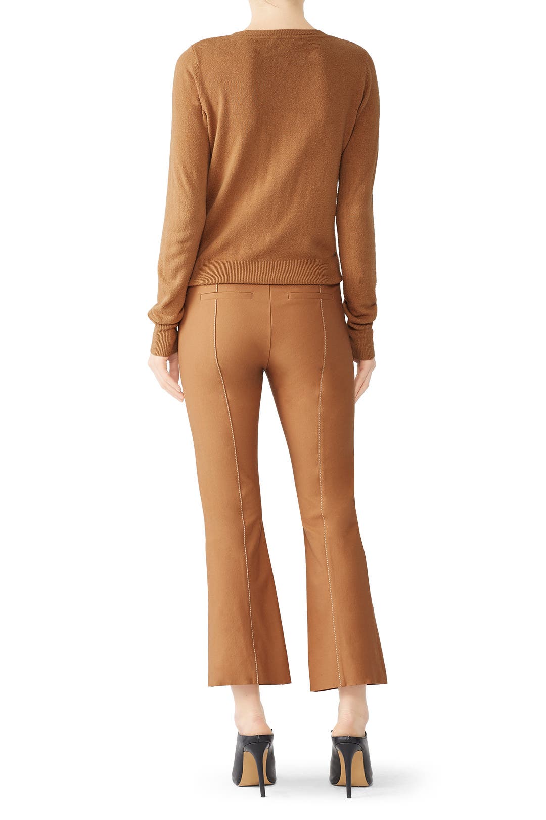 Camel Cropped Flare Trousers by Derek Lam 10 Crosby | Rent the Runway