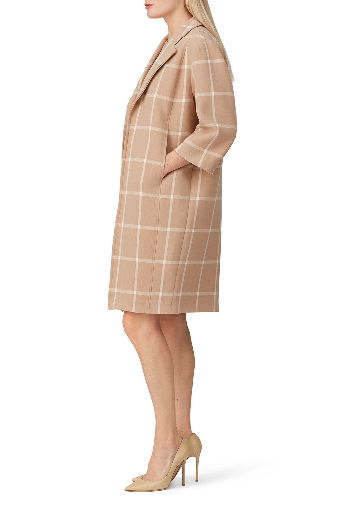 Nude Plaid Coat by Toccin | Rent the Runway
