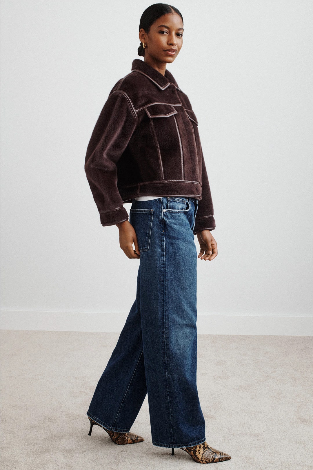 Monge Collarless Faux Fur Jacket by ZAPA 1