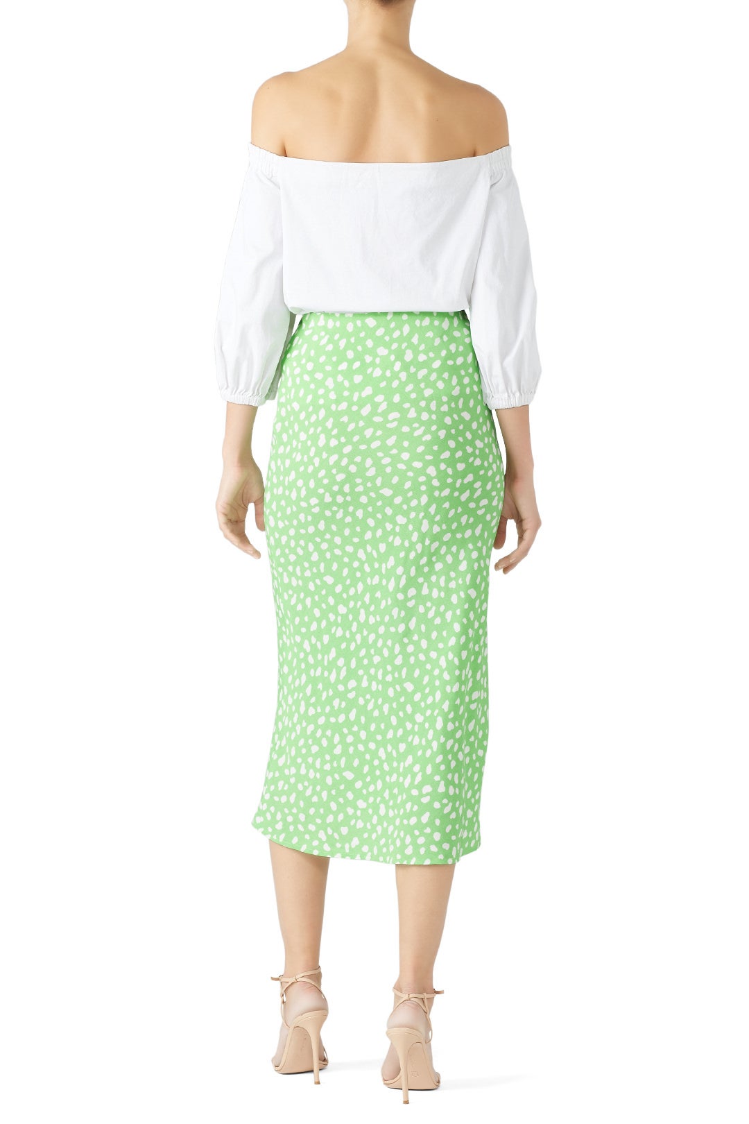 Green Printed Midi Skirt by Moon River 1