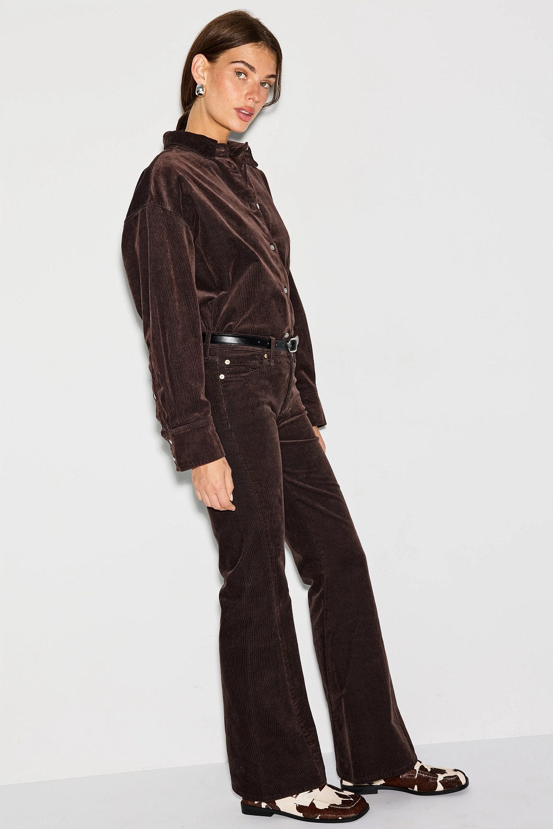 Nina Cropped Corduroy Shirt by 7 For All Mankind 1