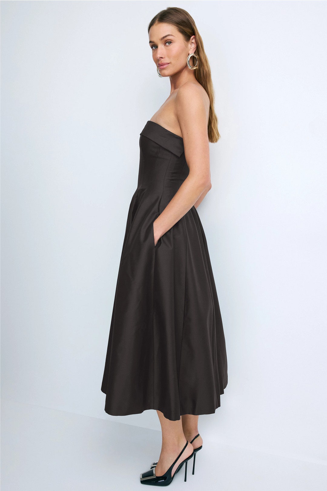 Tailored Strapless Midi Dress by Alberta Ferretti 1