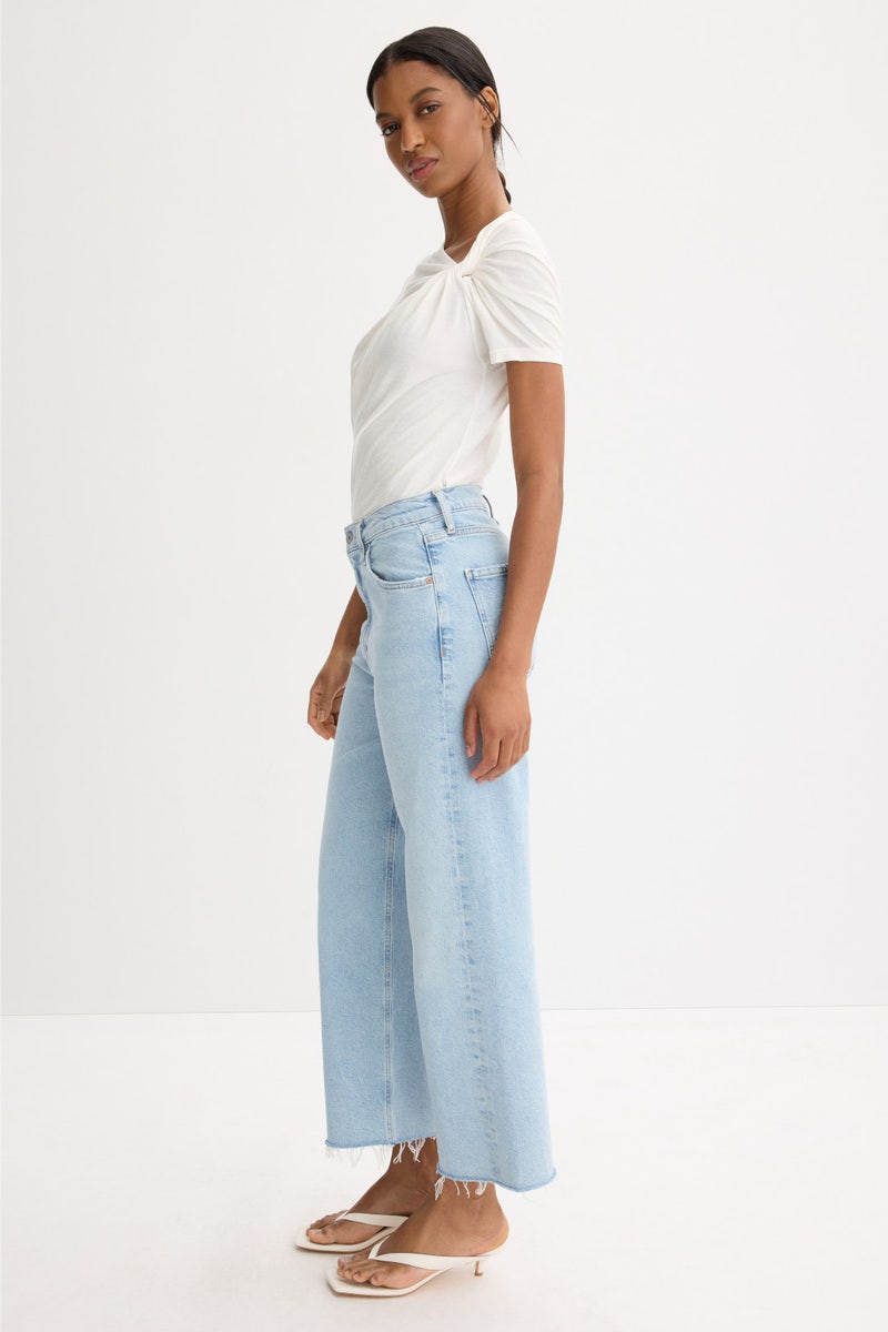 Ren Frayed High Rise Wide Leg Jeans by AGOLDE - Photo 1