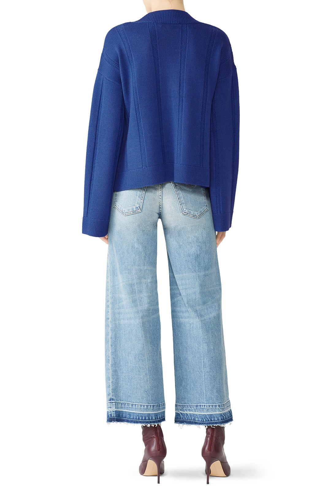 Military Blue V-Neck Pullover by Derek Lam 10 Crosby 2