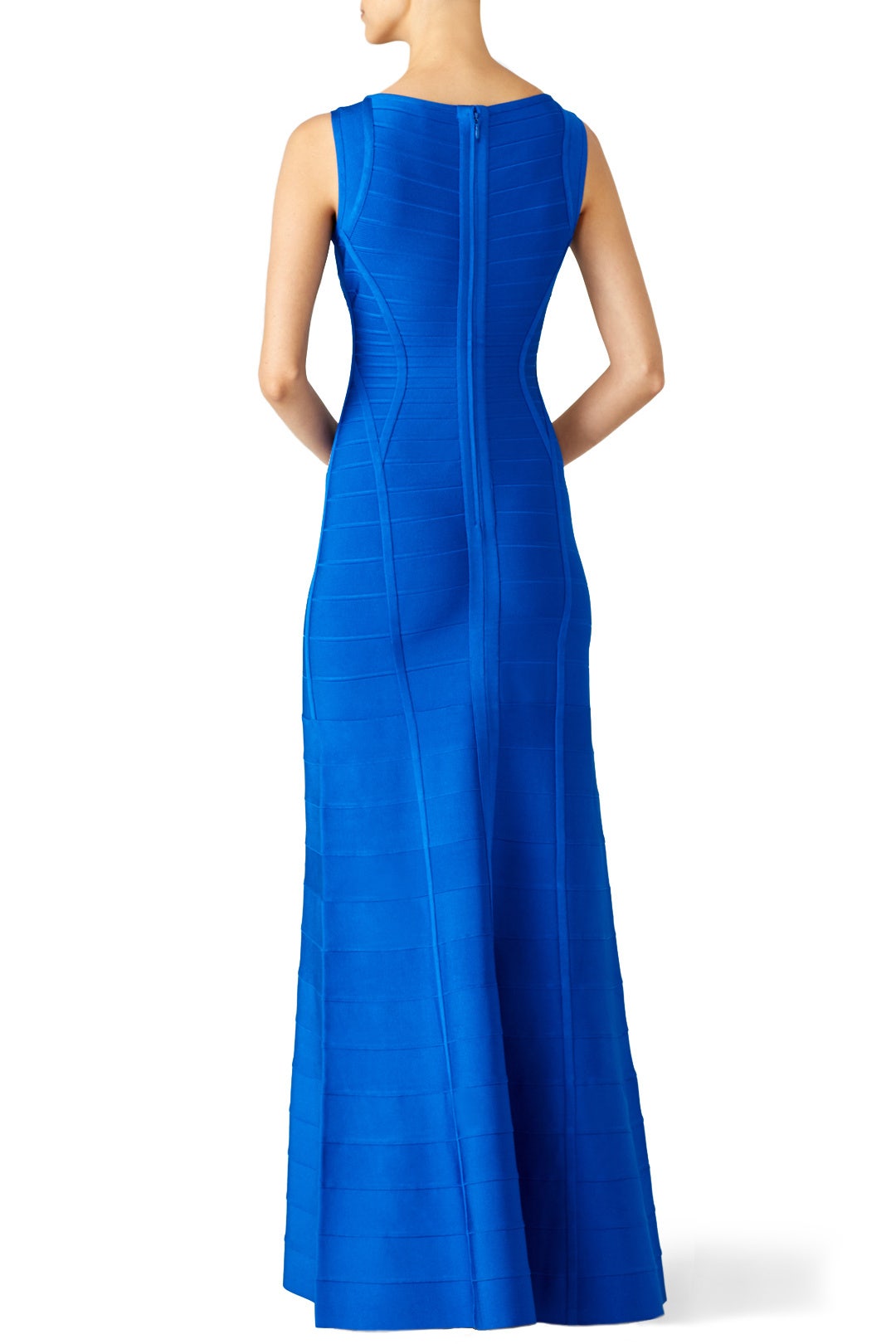 Blue Annabelle Gown by Hervé Léger 1