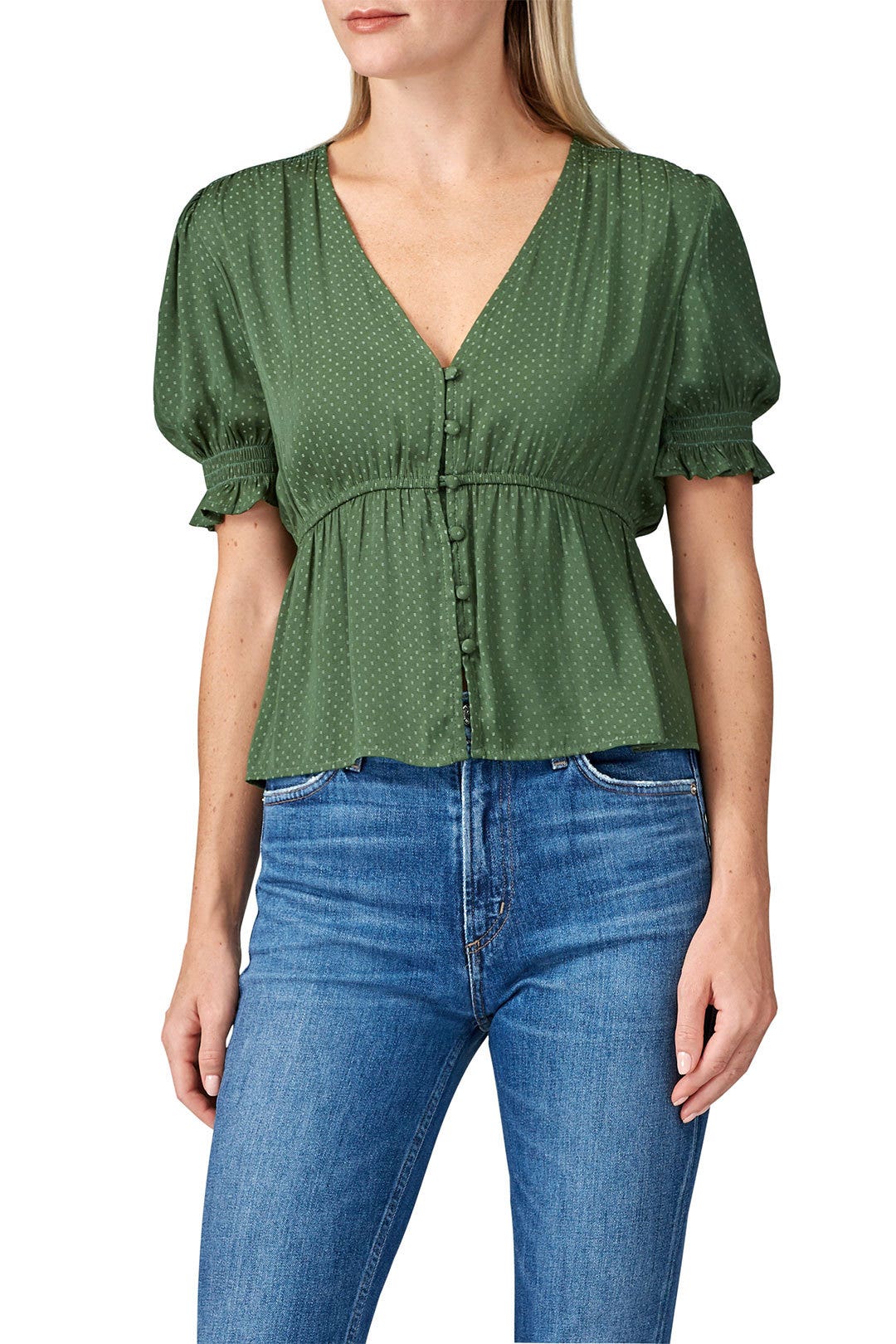 Green Button Front Top by Louna 2
