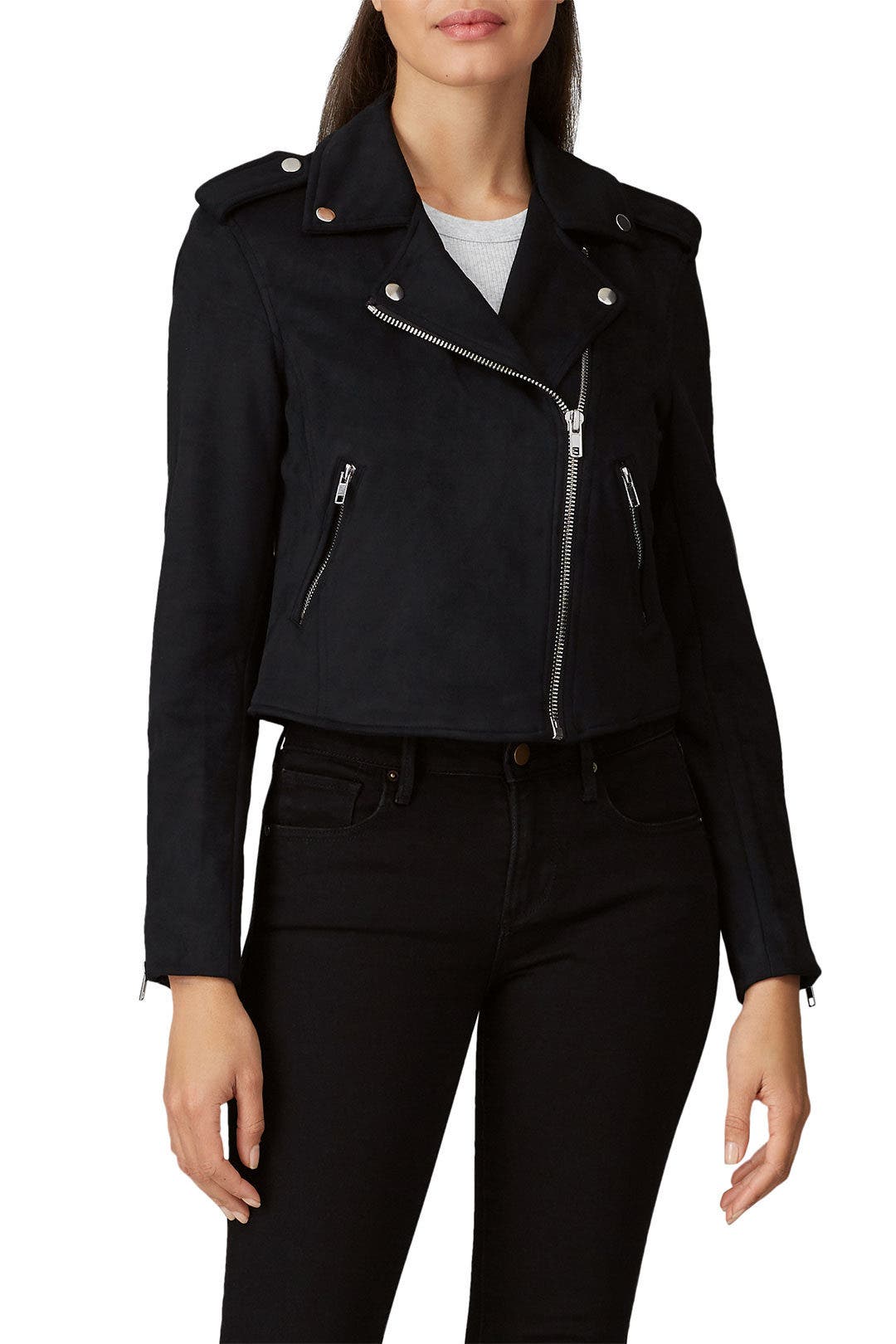Black Suede Moto Jacket by Louna 1