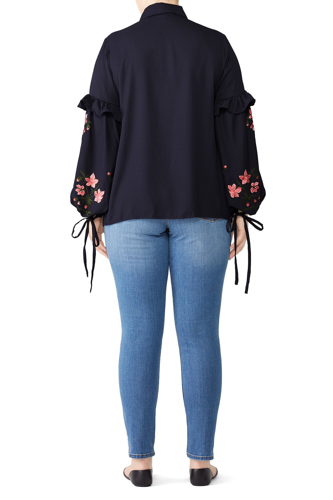 Embroidered Sleeve Shirt by LOST INK 2