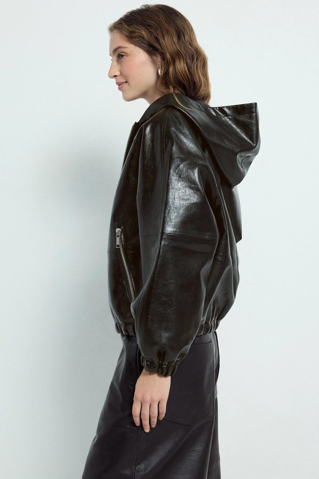 パーカー LEANN MOMENT unisex Faux Leather Hoodie MICHAEL Michael Kors Faux-Leather Zip-Front Hoodie | Saks Fifth Avenue
