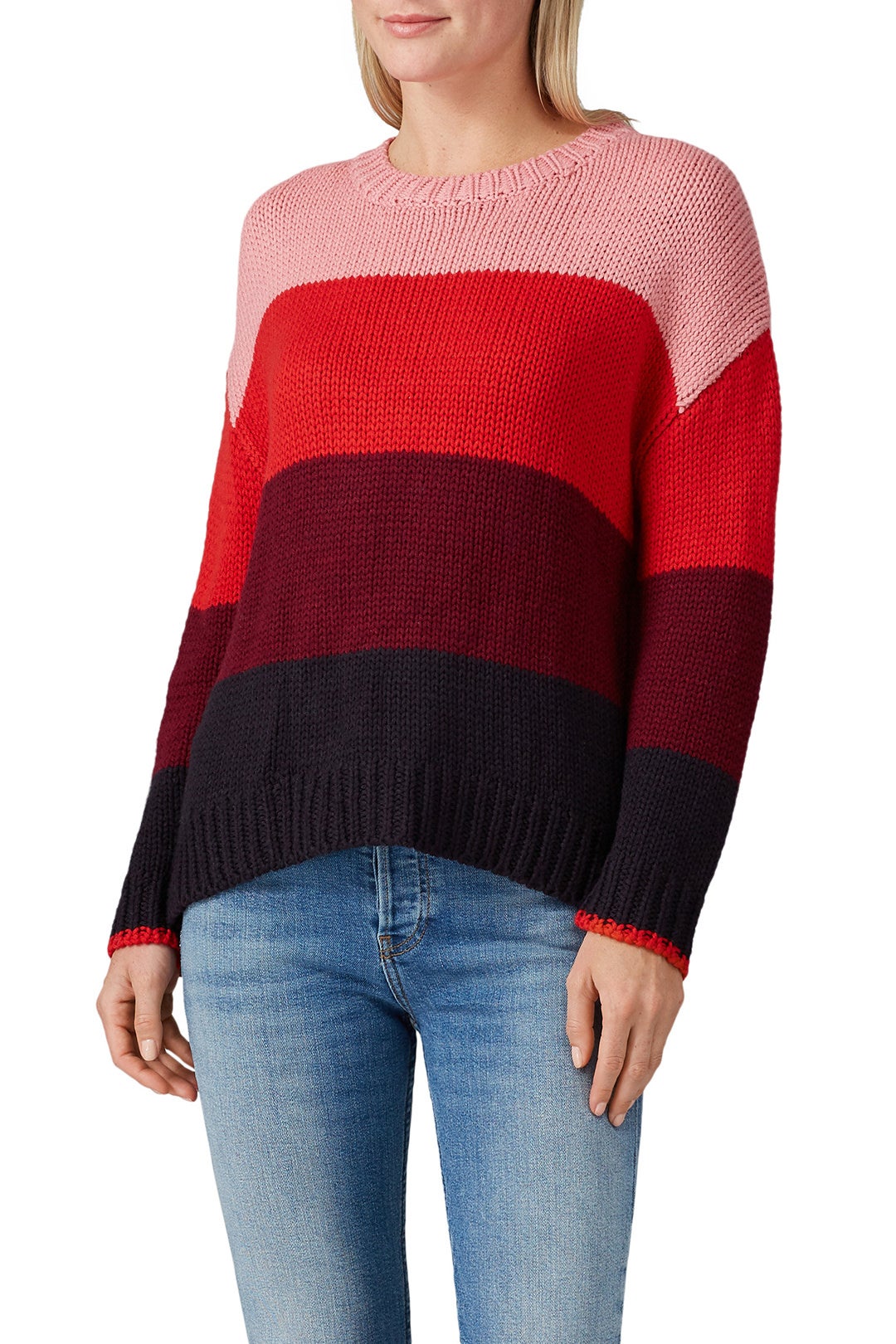 Red Stripe Knit Sweater by Sundry 2