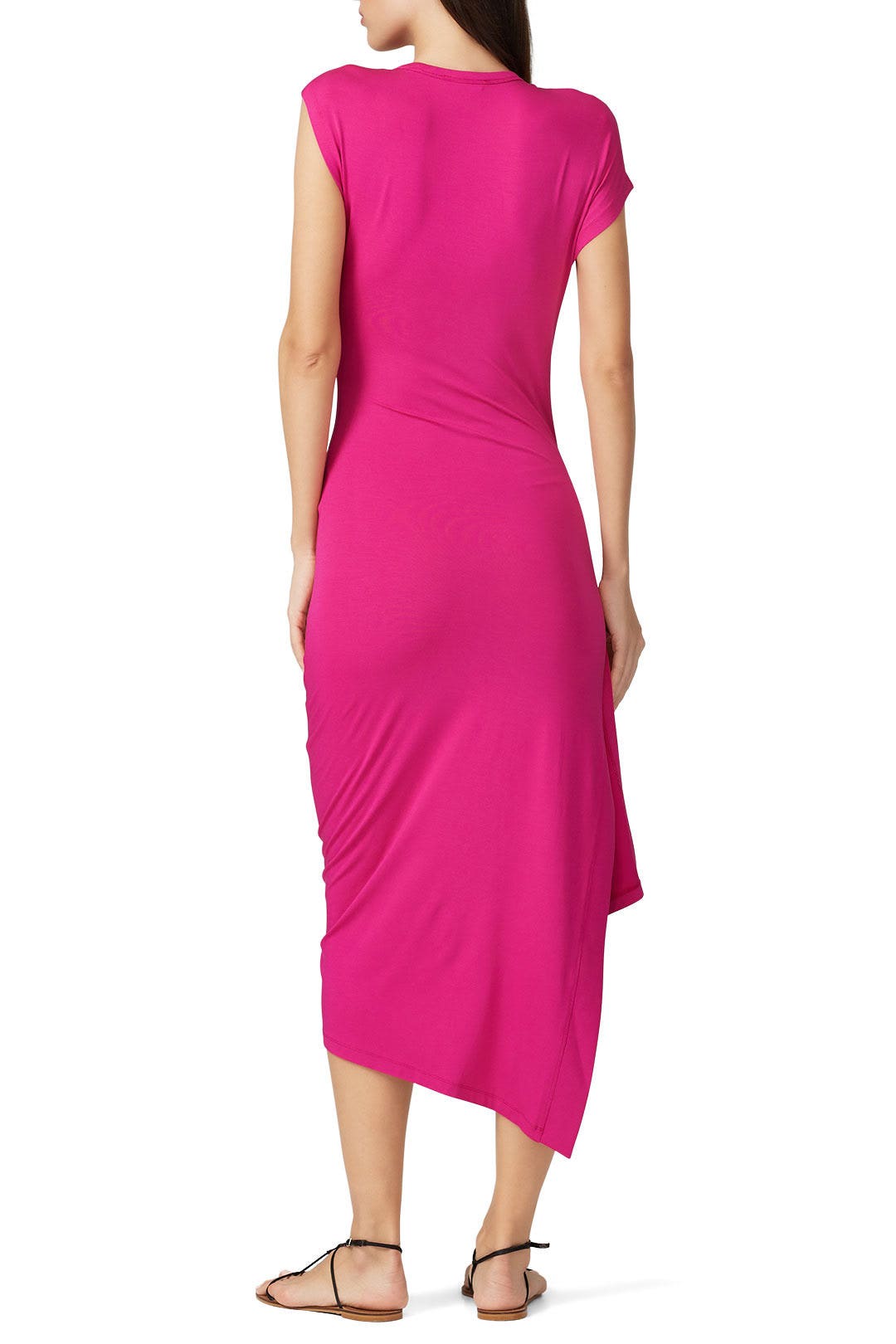 Hot Pink Ruched Dress by Rabanne 1