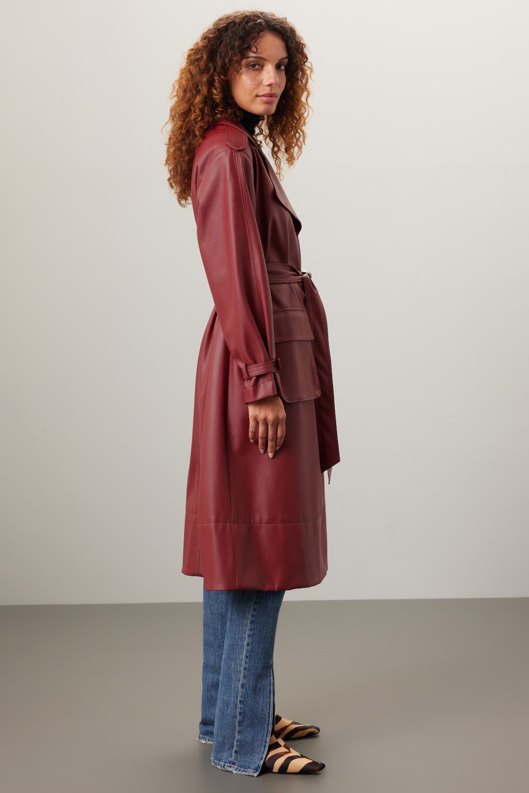 Long Faux Leather Jacket by ASHLEY PARK x RTR | Rent the Runway