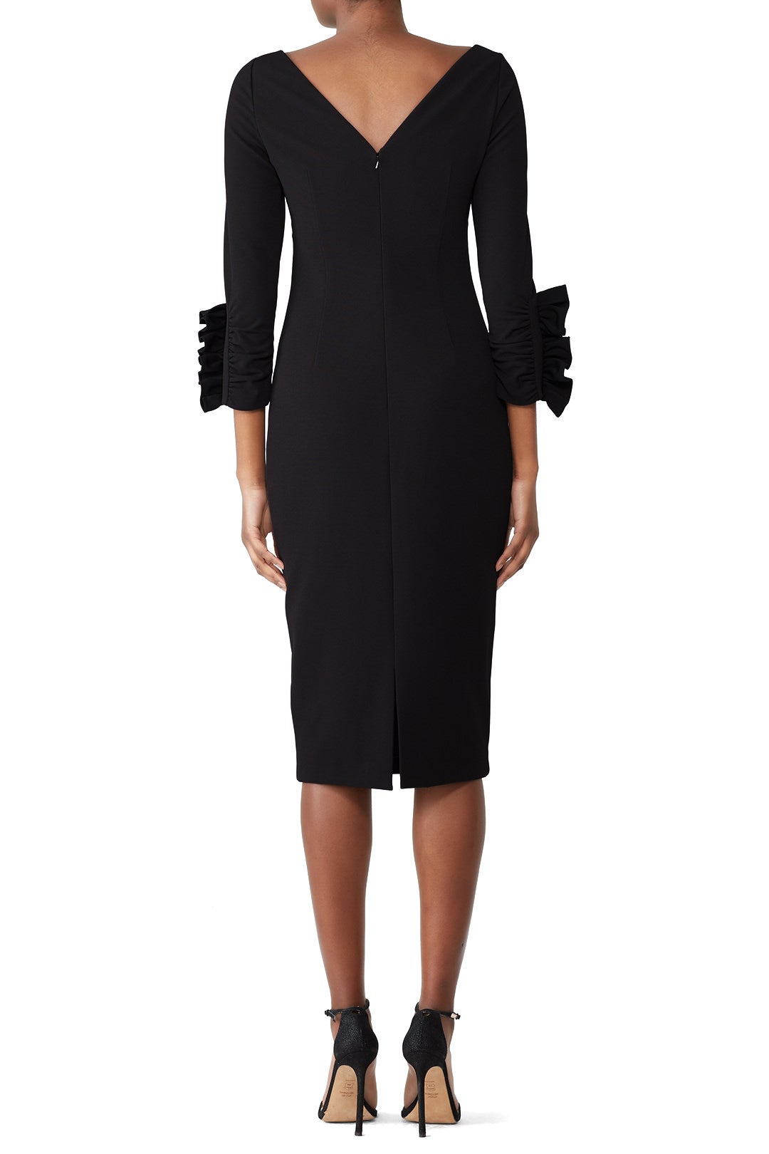 Pinch Ruffle Sleeve Sheath by Badgley Mischka 1