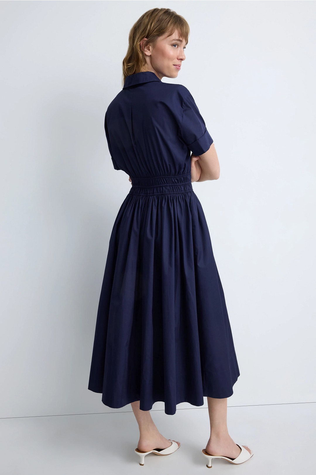 Cinched Waist Midi Shirt Dress by Laundry by Shelli Segal 2