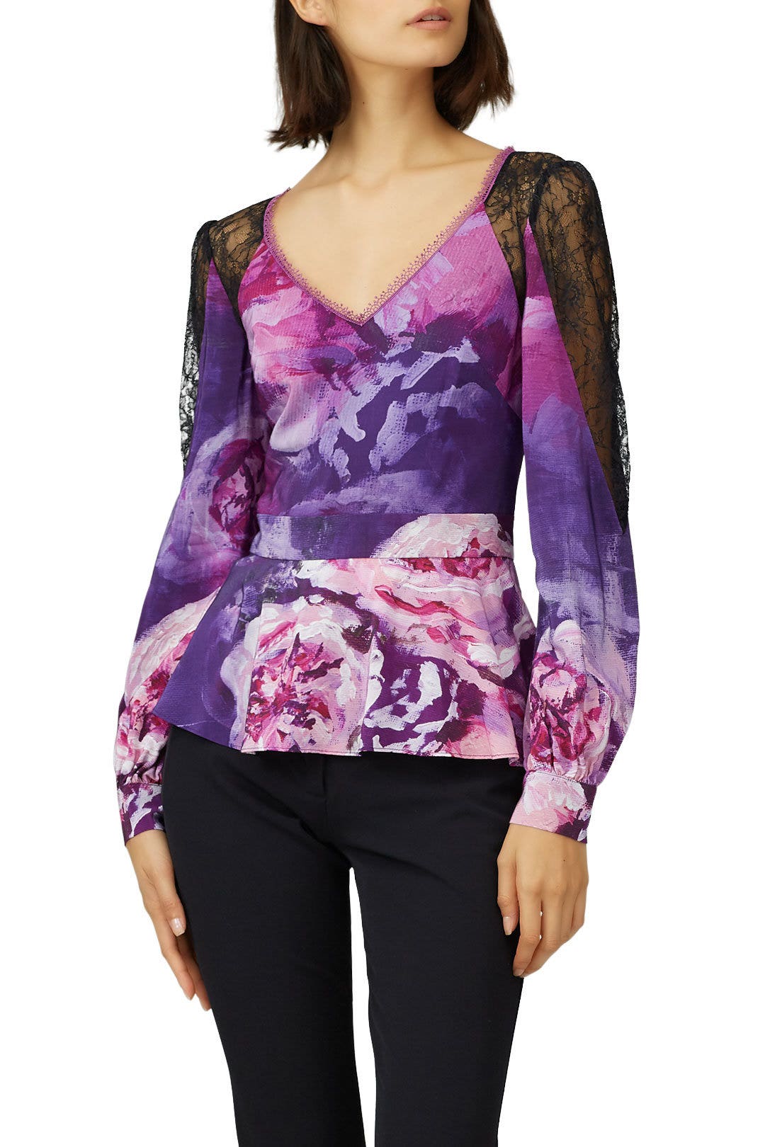 Floral Bow Back Top by Marchesa Notte 1
