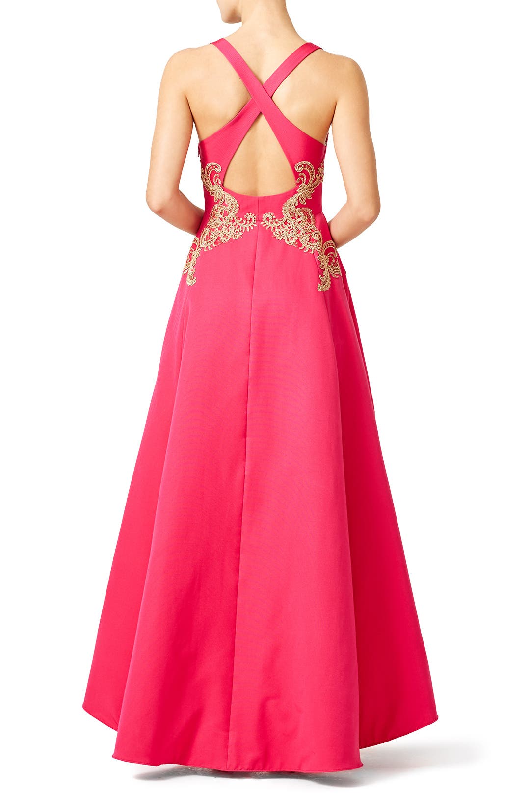 Marchesa Notte::パーティードレス:6[RESALE] Pink Metallic Floral Dress by Marchesa Notte | Rent the Runway