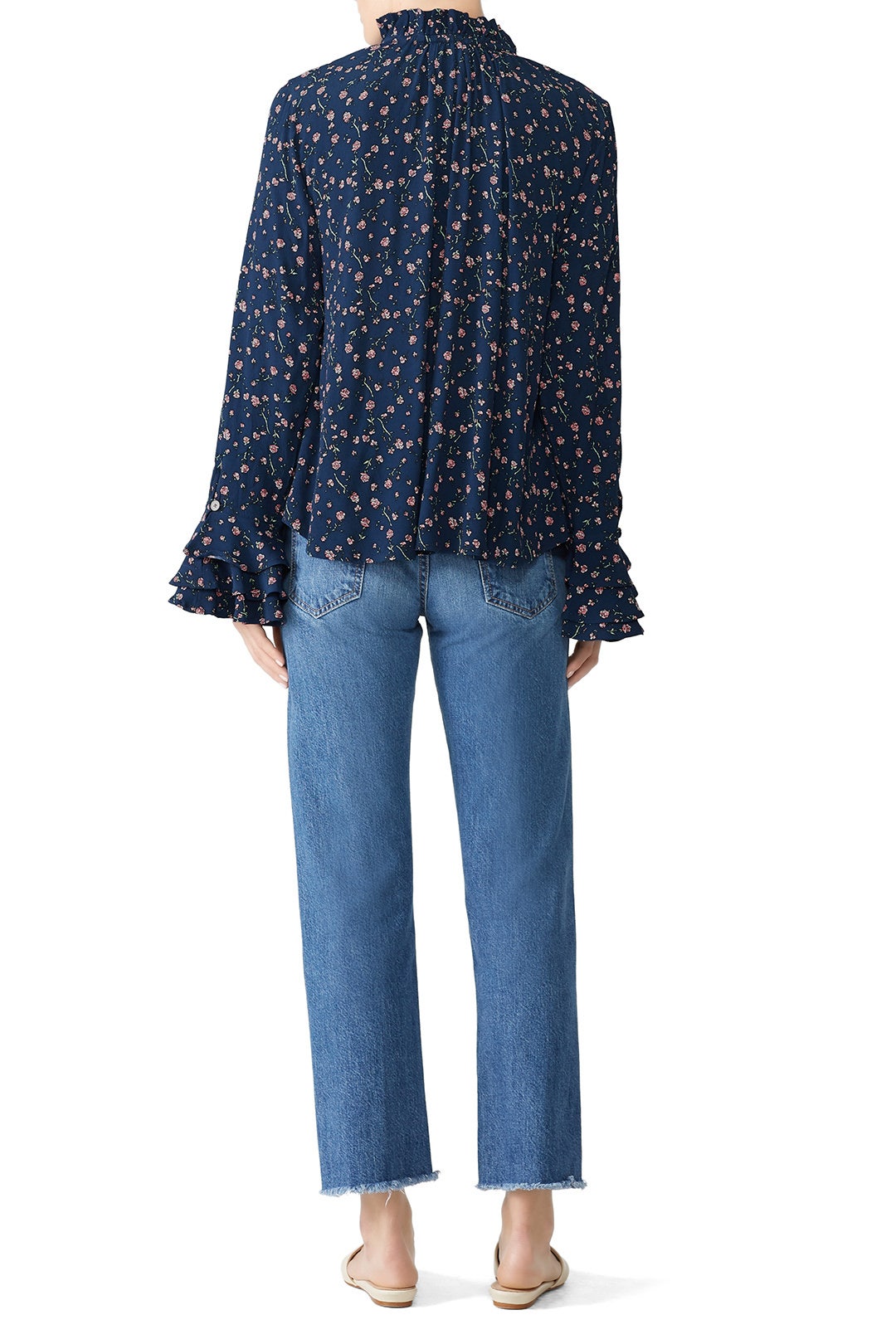 Blue Floral Rachel Blouse by Cleobella 2