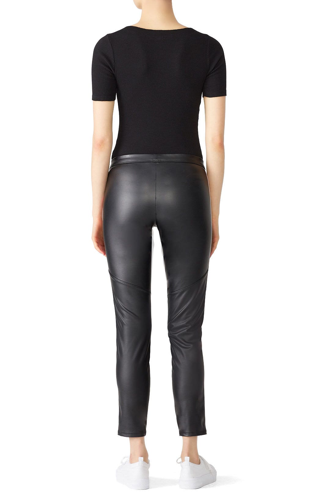Faux Leather Side Stripe Leggings by Josie Natori 2