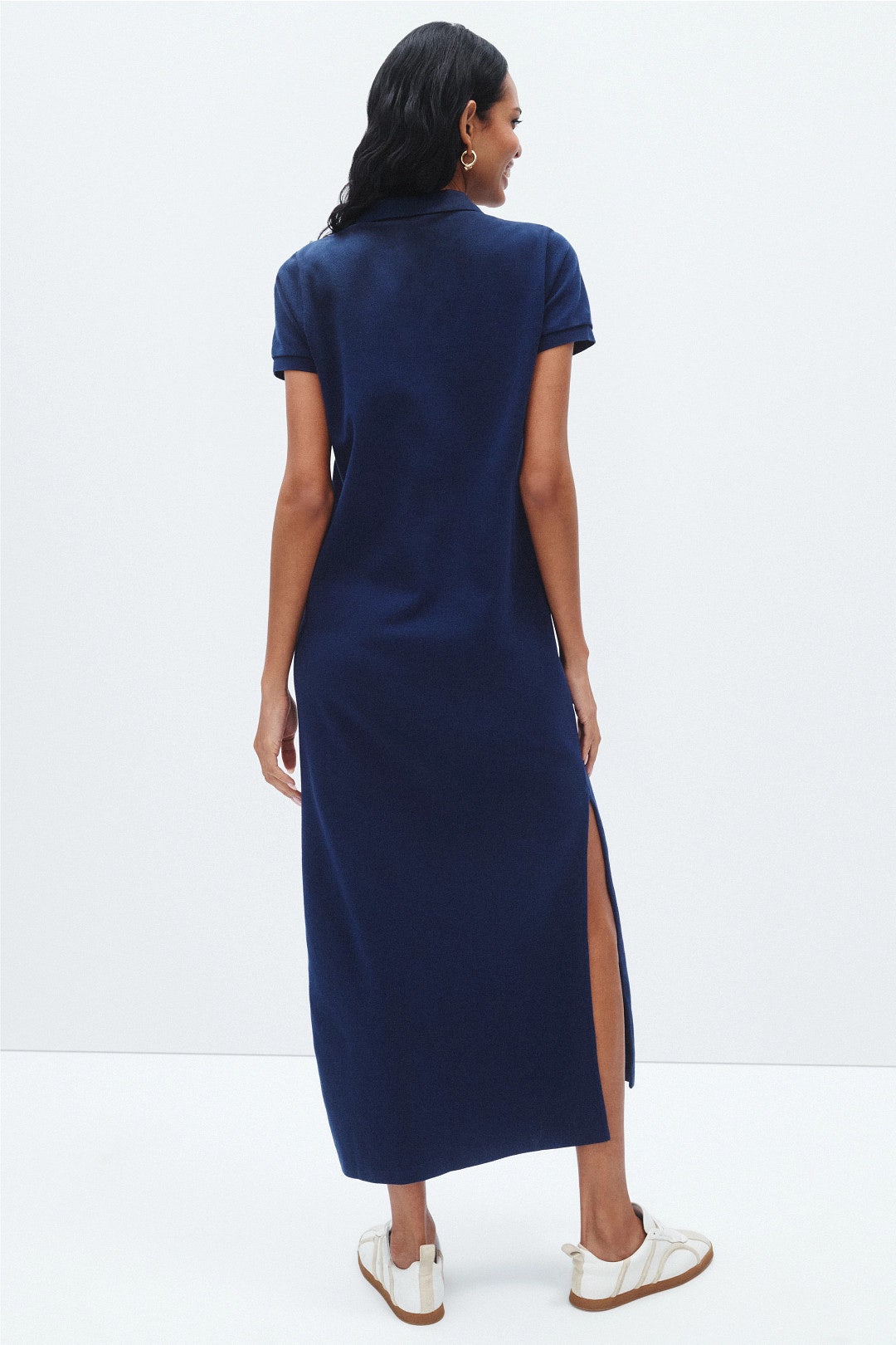 knee length dresses for ladies Navy Ruched Naomi Midi Dress main image 0
