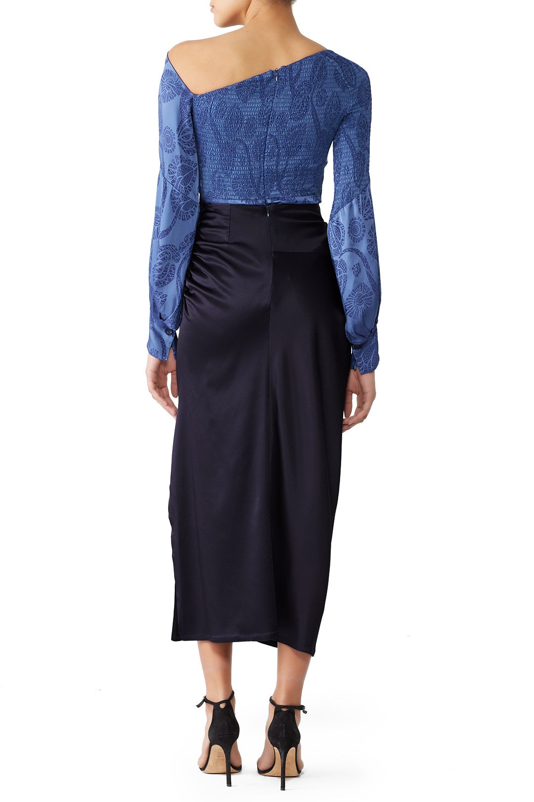 Navy Gathered Skirt by Sid Neigum 1