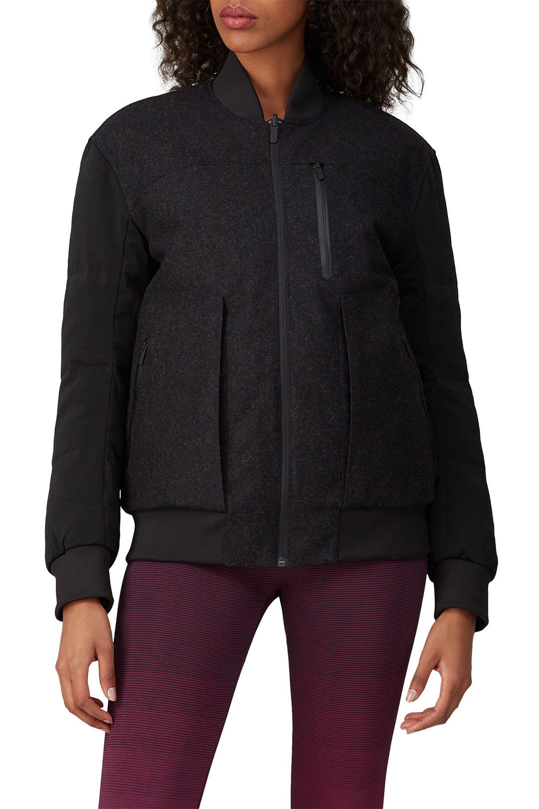 Black Roam Far Reversible Wool Bomber by Lululemon 1