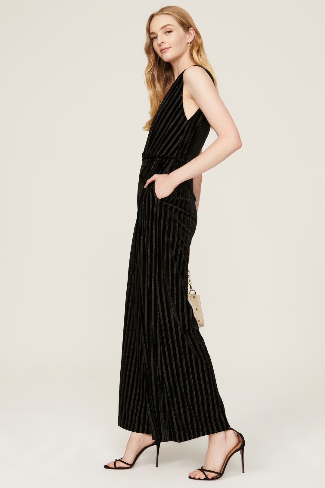 Striped Velvet Jumpsuit by Adam Lippes x RTR | Rent the Runway
