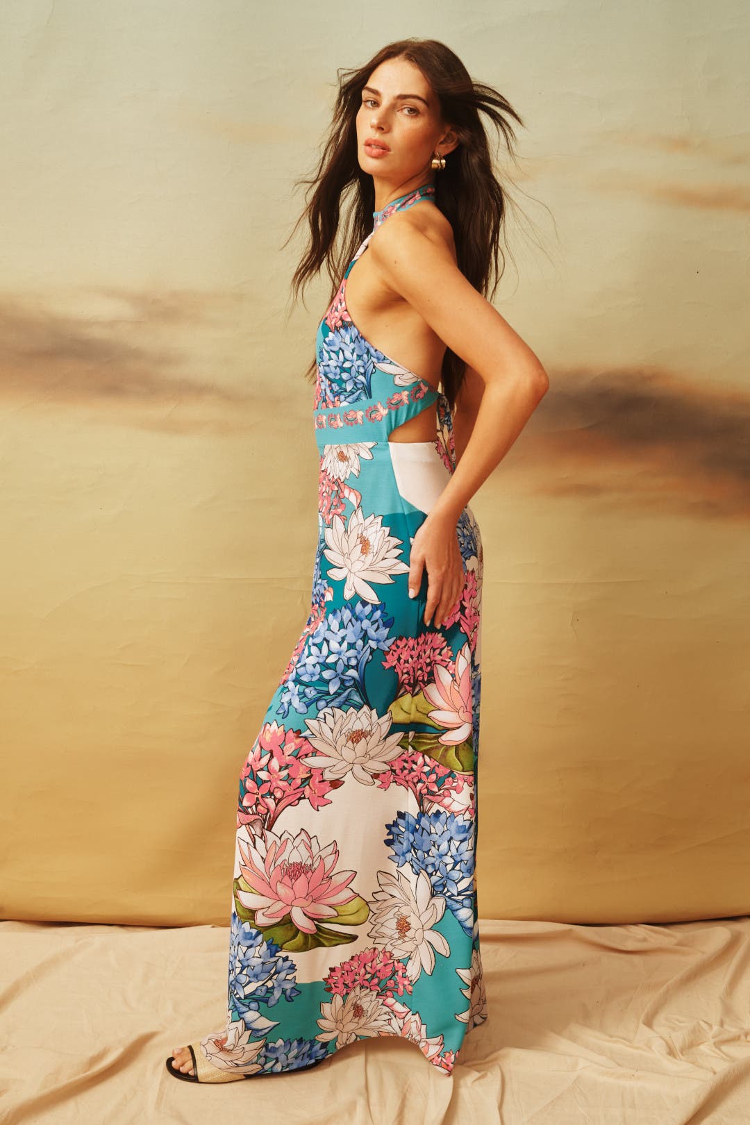住まい/暮らし/子育て Floral Sexy Long Gown Multi Floral Slip Dress by PLAN C x RTR | Rent the Runway