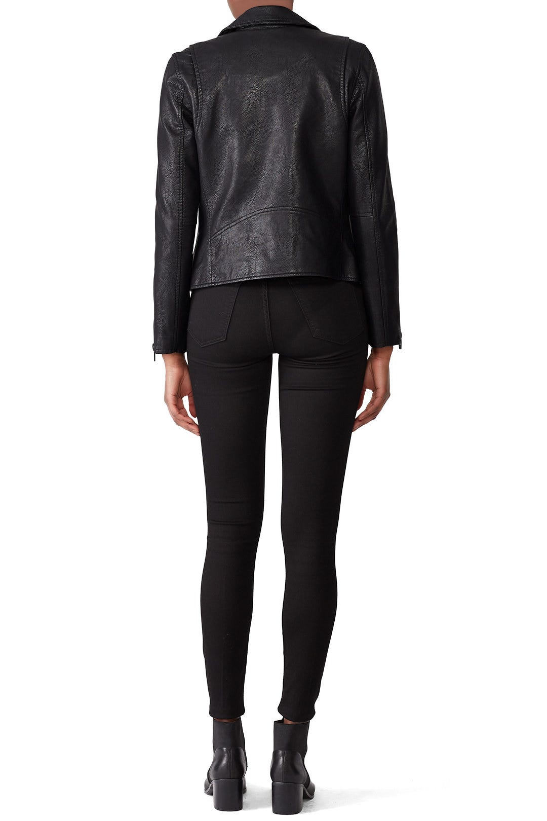 Black Faux Leather Moto Jacket by BLANKNYC 1