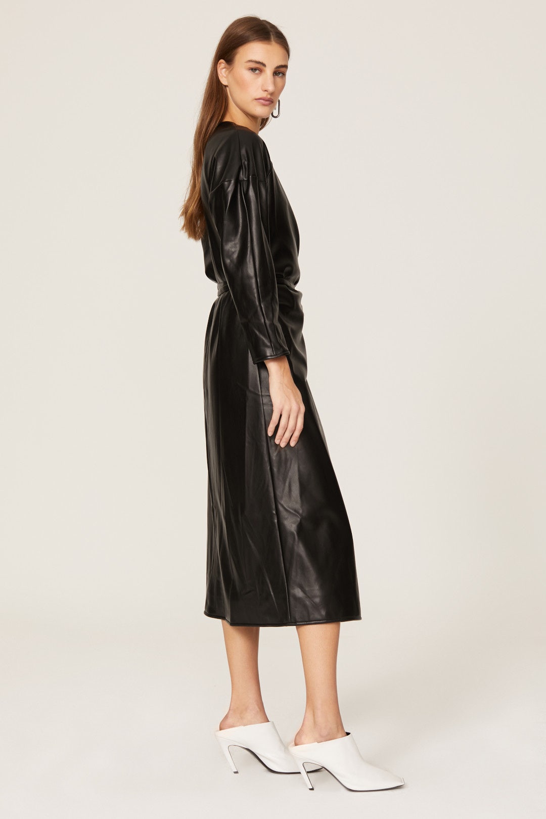 Faux Leather Wrap Dress by Proenza Schouler White Label 1