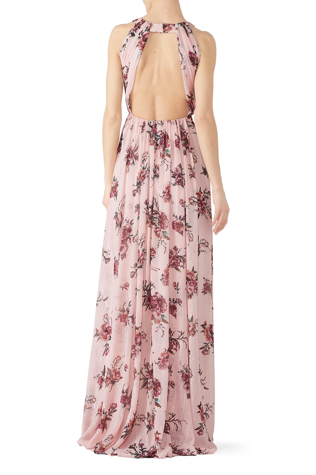 Blush Floral Halter Gown by Marchesa Notte Bridesmaid 1