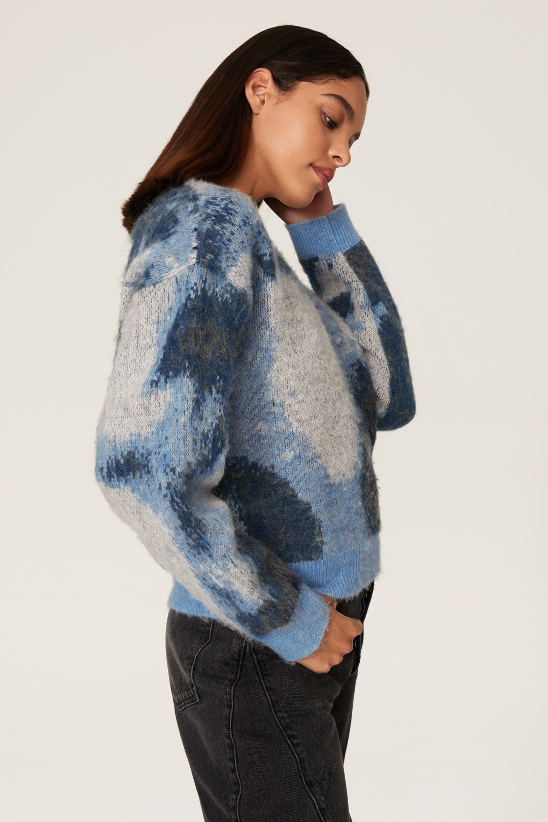 Blue Colorblock Sweater by The Kooples 1