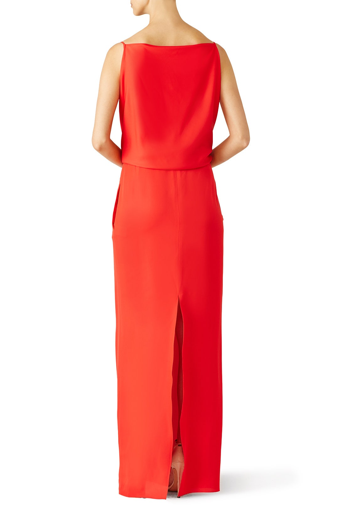 Red Silk Cady Wrap Front Gown by Nina Ricci 1