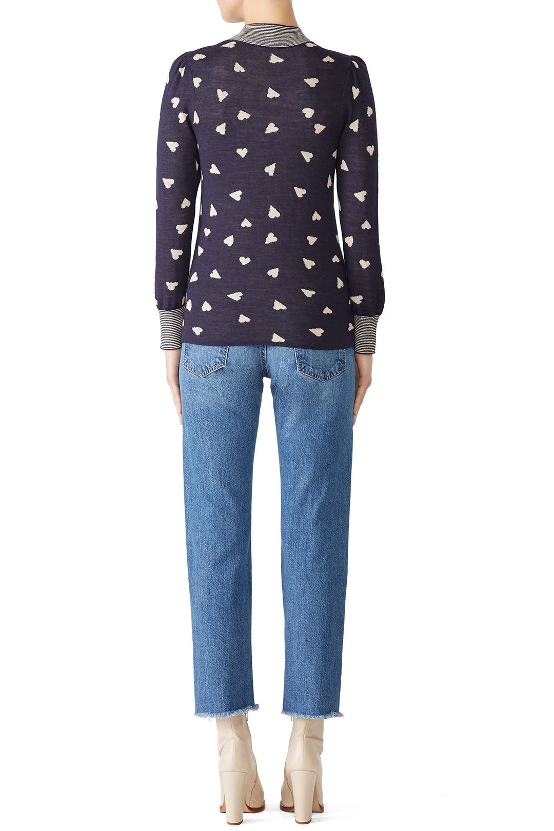 Navy Heart Pullover by Rebecca Taylor NYC 2