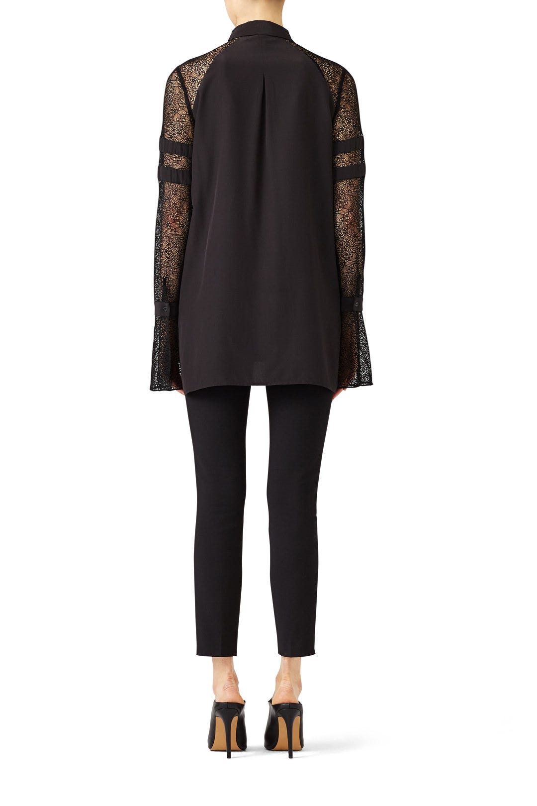 Deco Lace Button Down by Badgley Mischka 2