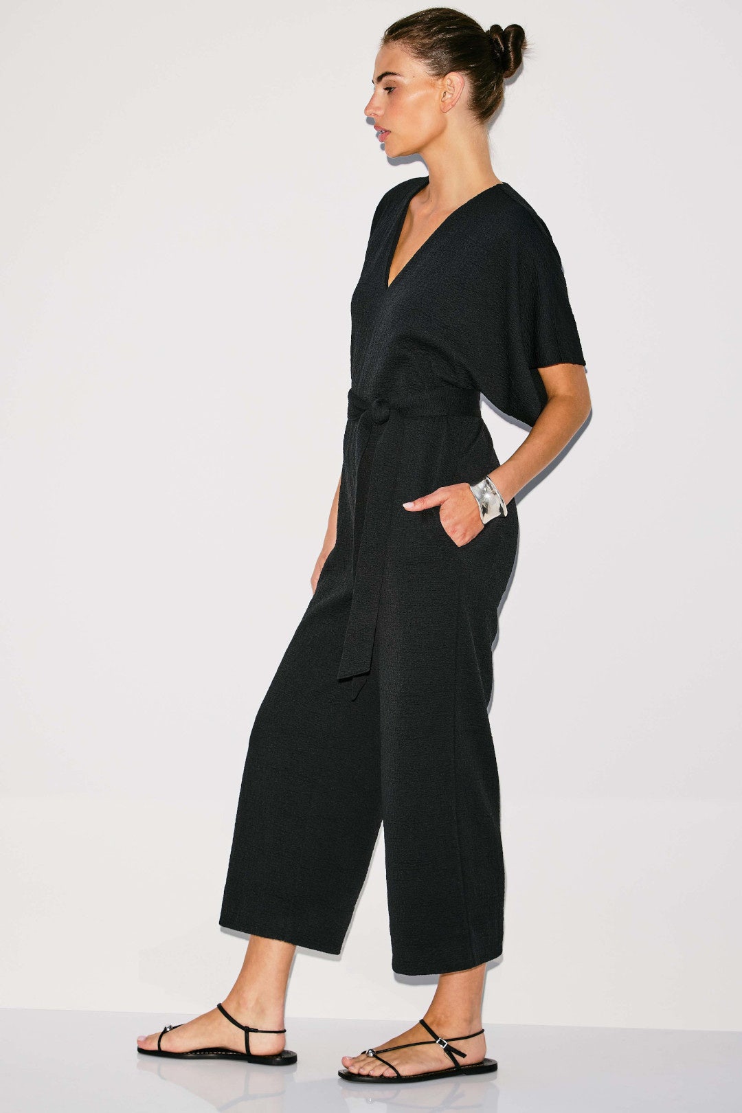 Textured Knit Crepe Jumpsuit by N Natori 1