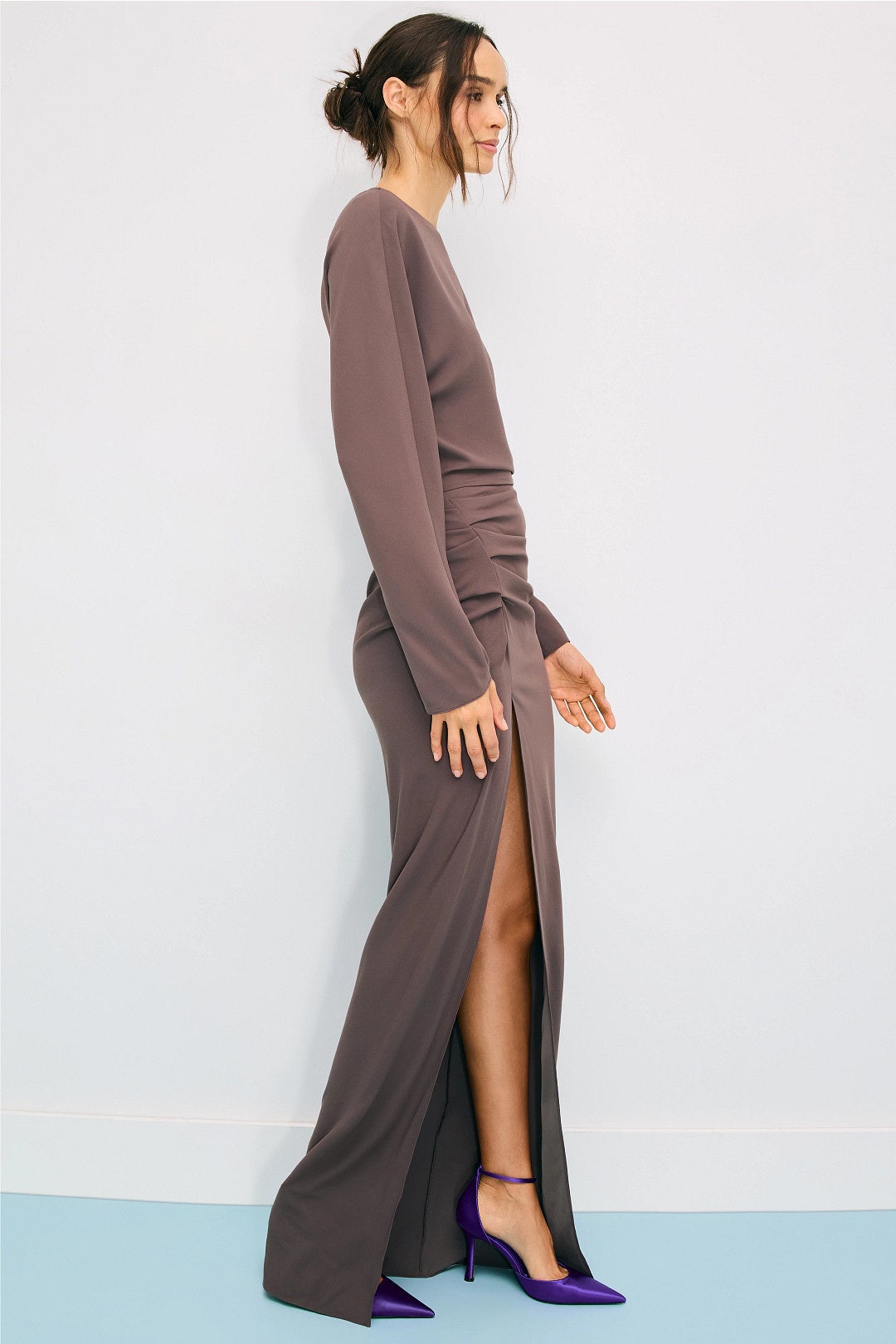 Stretch Drape Crepe Off The Shoulder Dress by LAPOINTE 1