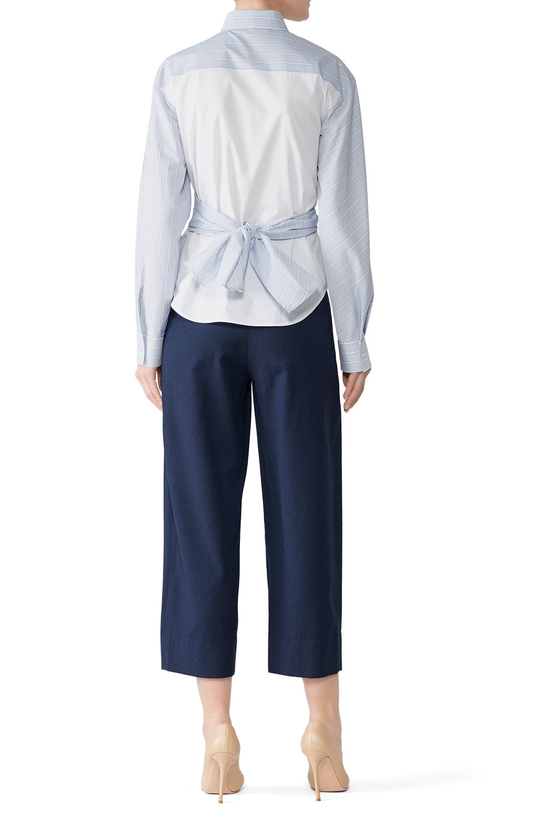 Wrap Front Stripe Blouse by Cedric Charlier 2